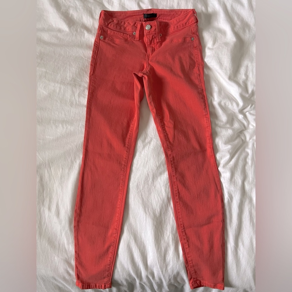 Bebe Salmon Pink / Orange Skinny Jeans